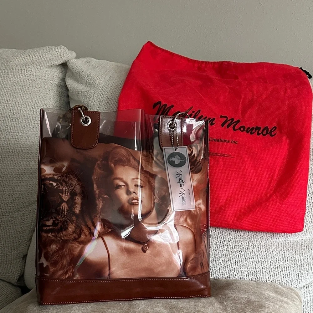 Marilyn Monroe Clear and Brown Tote Bag